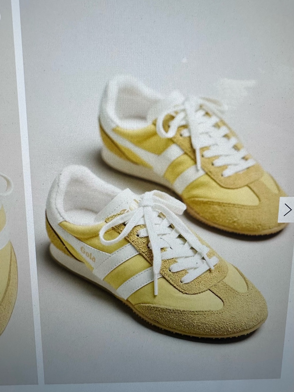 Anthropologie Gola retro trainer, yellow
